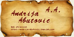 Andrija Abutović vizit kartica
